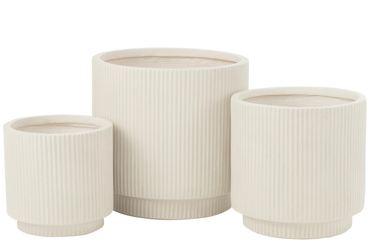 BLUMENTOPF MISTY - Töpferei - Weiß - 3er set - Ø 37 cm - Weiß, Keramik (37/37cm) - J-Line