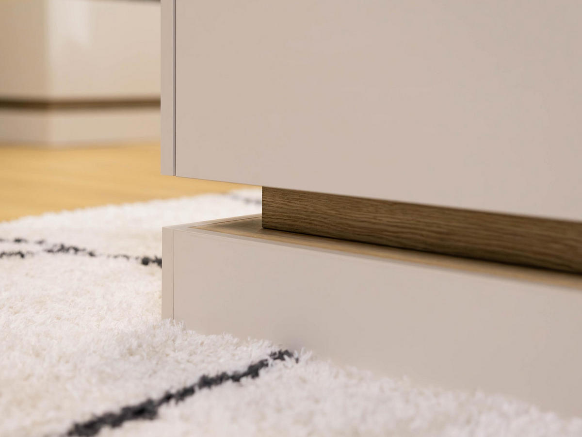 TV-LOWBOARD Zarpant 200 2K - Sandfarben/Eichefarben, Holzwerkstoff (200/47/37cm) - MIRJAN24