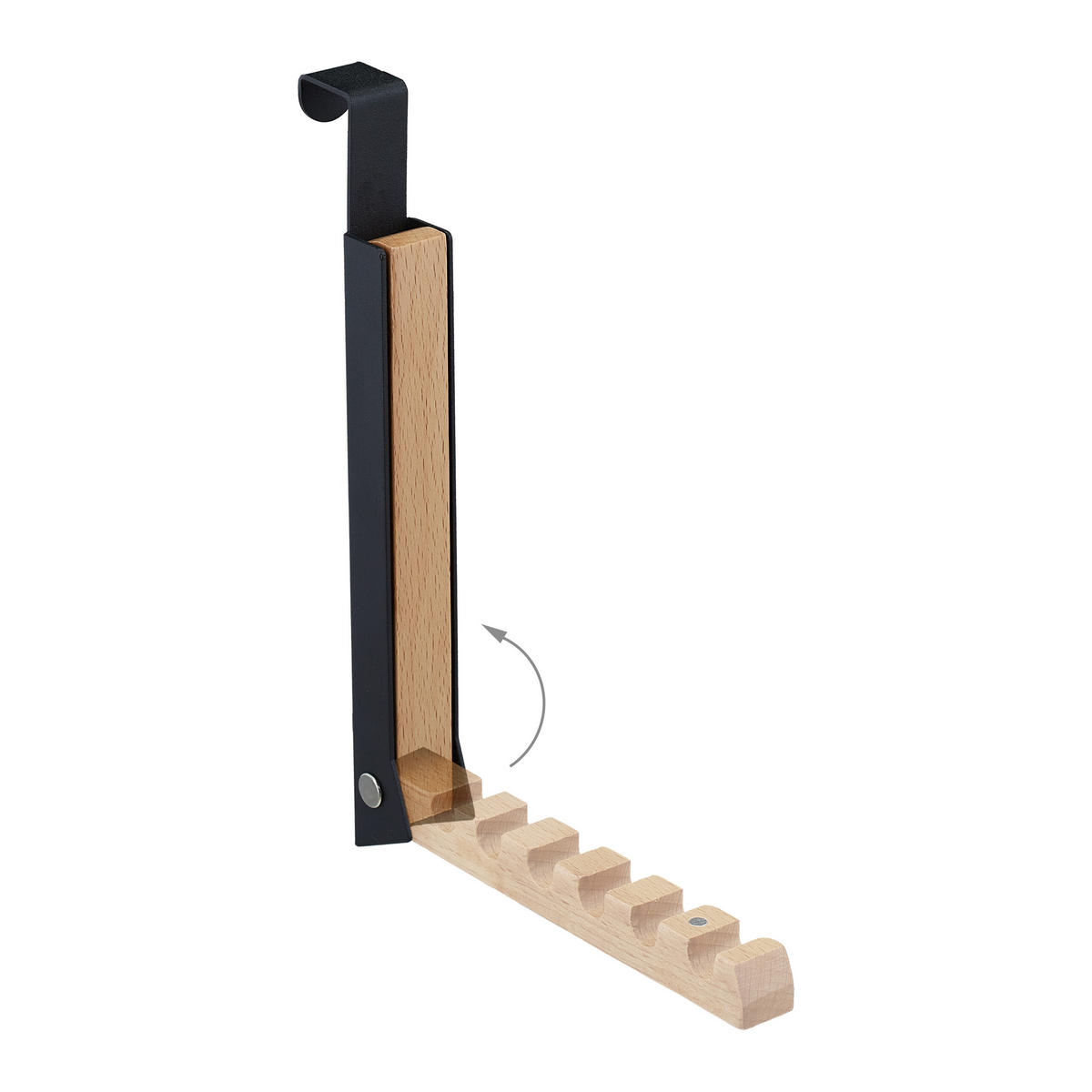 2XTÜRGARDEROBE - Schwarz, Holz/Metall (2.5/21/18cm) - Relaxdays