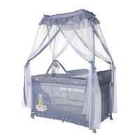 REISEBETT Magic Sleep grau 2 Ebenen Baldachin Mobile Wickelauflage faltbar - Grau, Kunststoff (60/120cm) - Lorelli