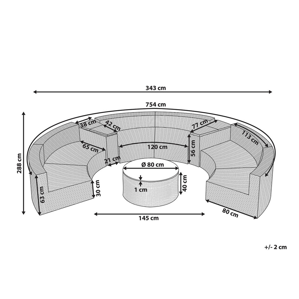 LOUNGE-SET braun Severo - Braun, Kunststoff - Beliani