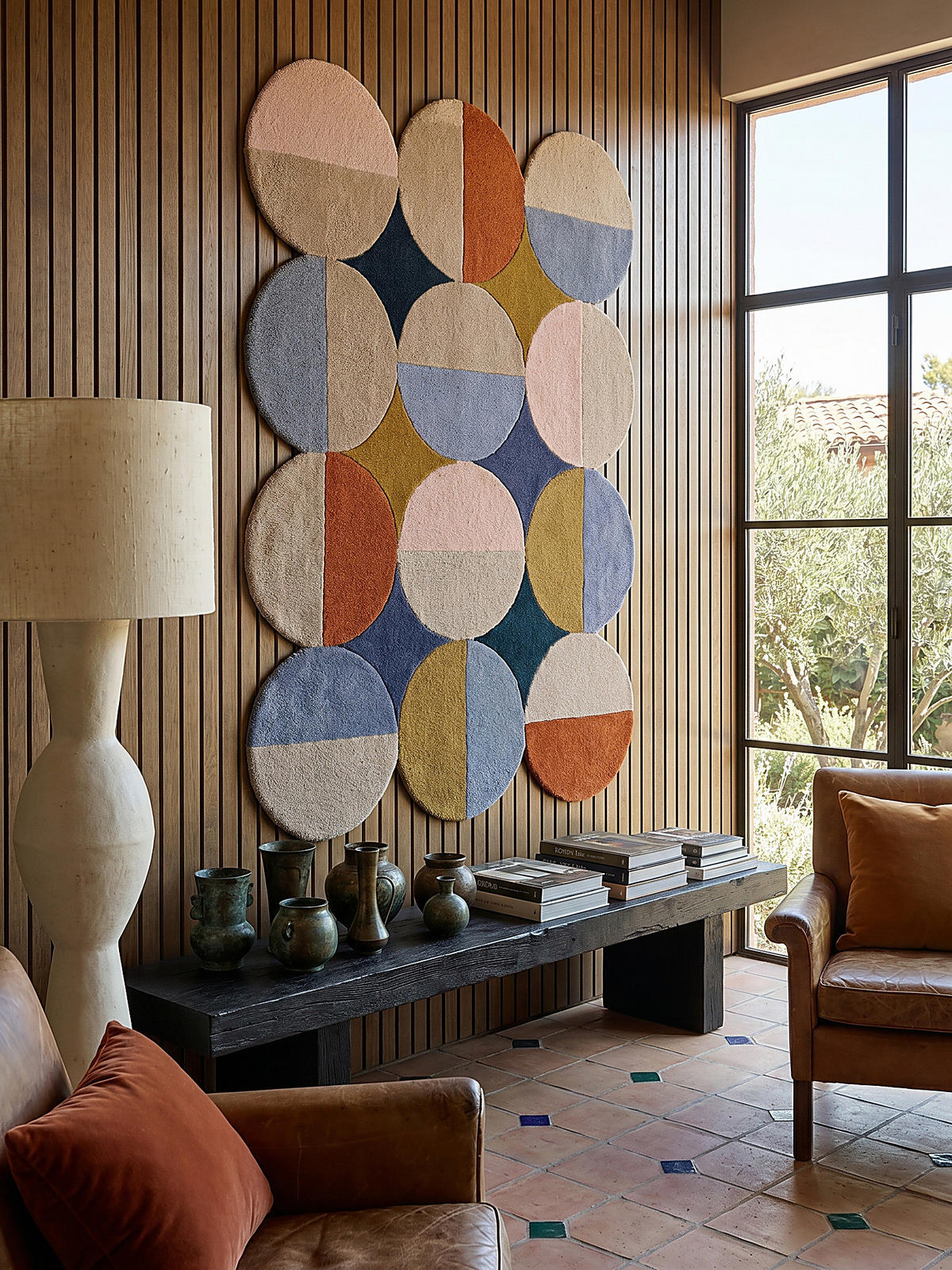 WOLLTEPPICH Kreis Wellenform, Wohnzimmer Multicolor Rechteckig 160x230 - Multicolor, Textil (230/160cm) - KADIMA DESIGN