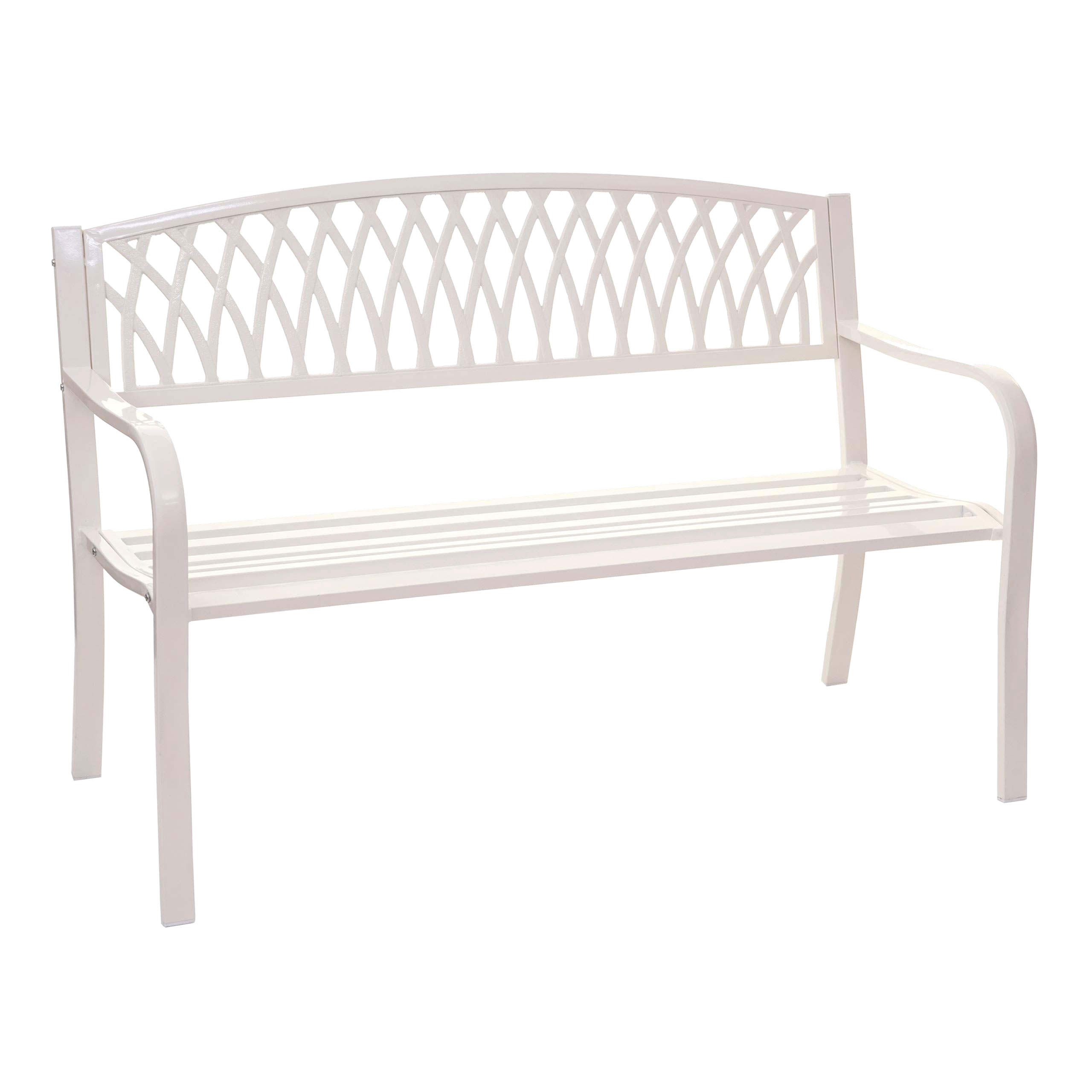GARTENBANK Weiß - Weiß, Metall (127/87/58cm) - MCW