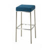 BARHOCKER Stoff blau - Blau/Edelstahlfarben, Textil/Metall (37/85/37cm) - CLP