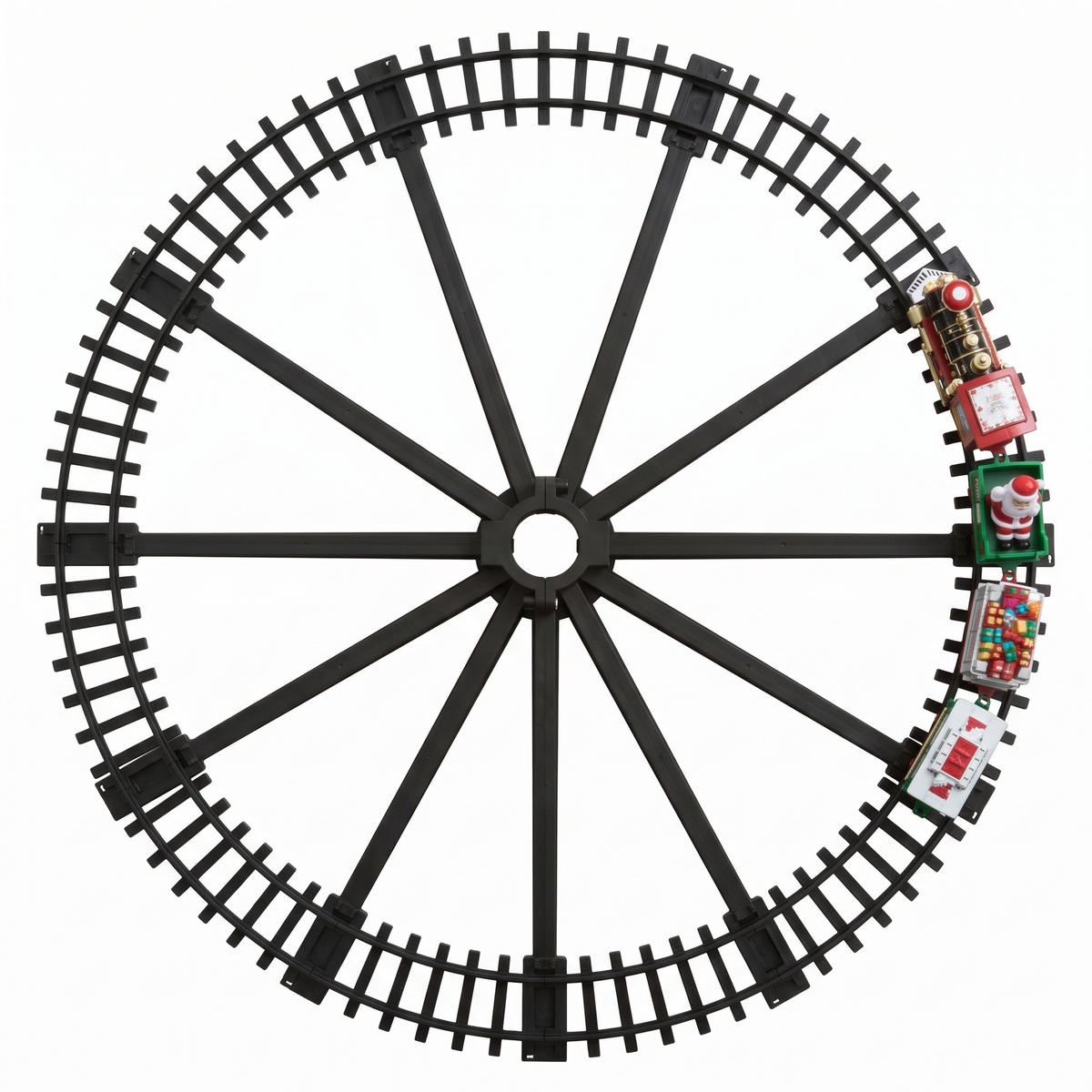 EISENBAHN unter dem Weihnachtsbaum mit Schienen 87,7/87,7/16 cm - Multicolor, Kunststoff (87.7/16/87.7cm) - Fééric Lights and Christmas