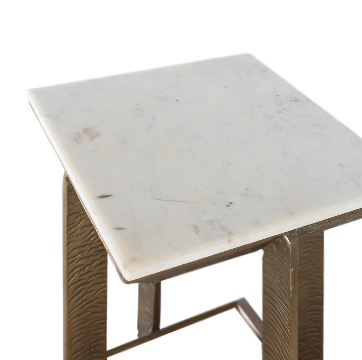 ECKTISCH aus Marmor und Metall - Bronzefarben, Metall (40/40/52cm) - Giner y Colomer