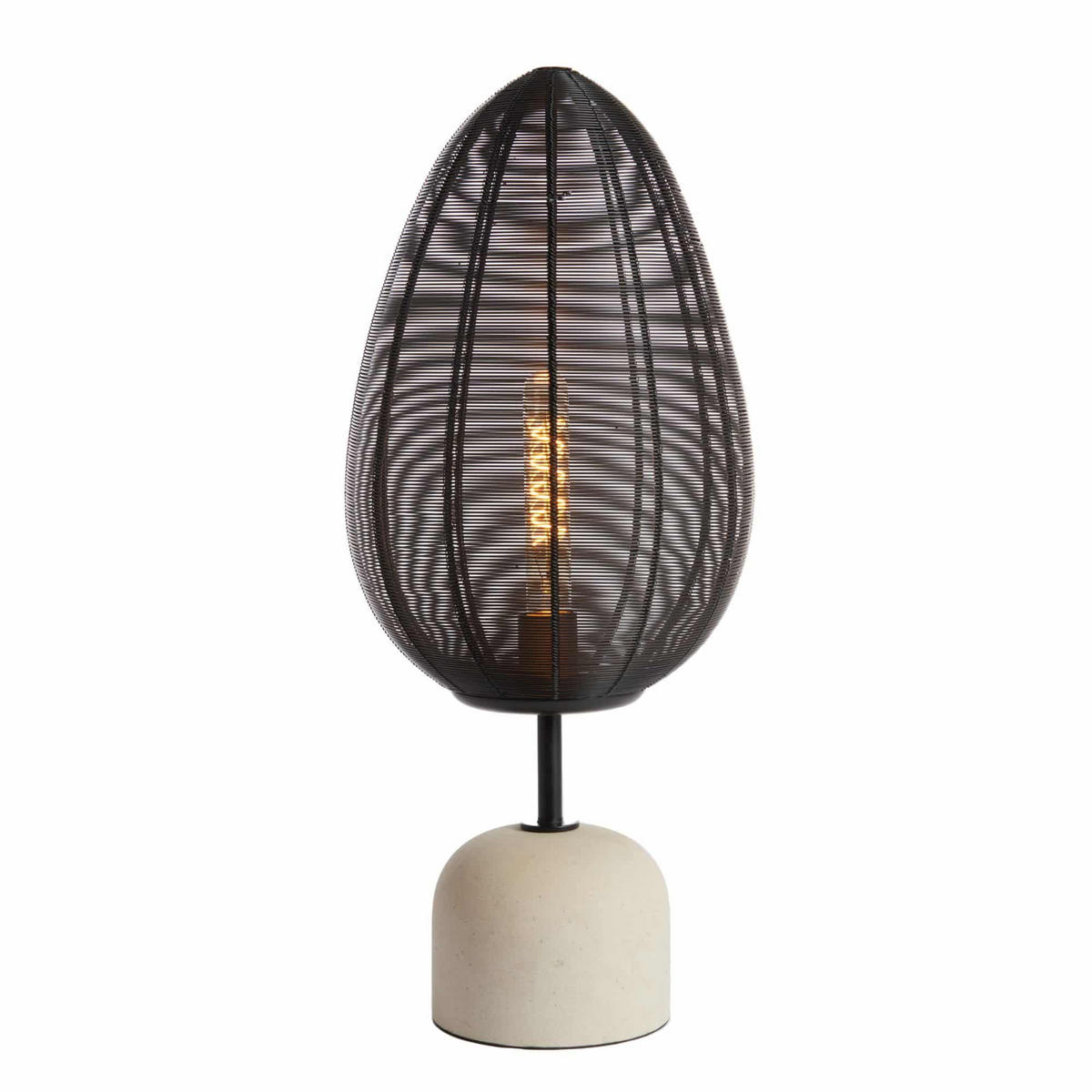 TISCHLAMPE Joley Schwarz Ø26/61 cm - Schwarz, Metall (26/26/61cm) - Light & Living