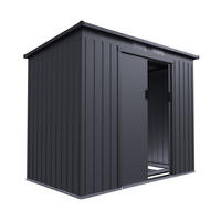 GERÄTESCHUPPEN M dunkelgrau - Dunkelgrau, Metall (218/174/132cm) - Juskys