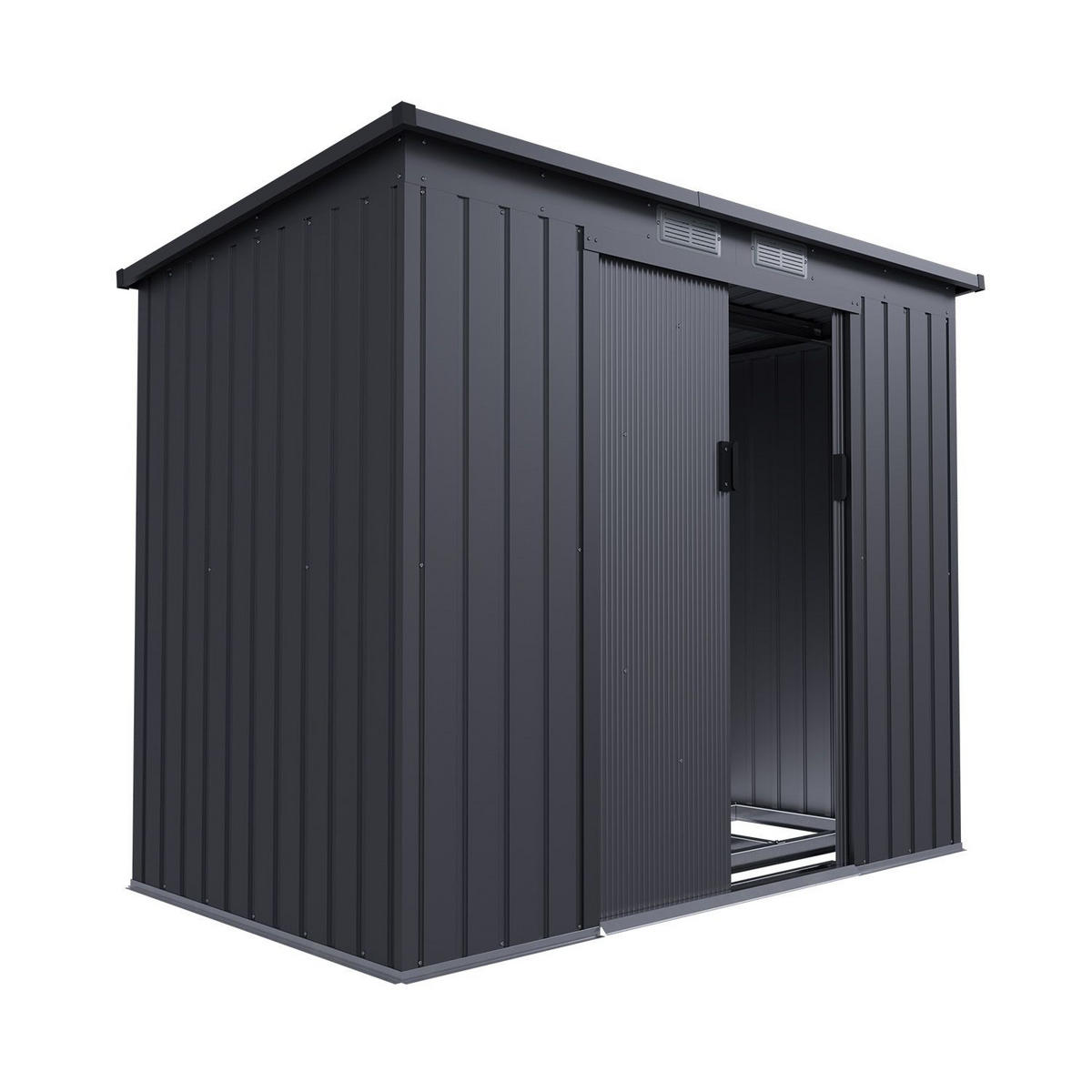 GERÄTESCHUPPEN M dunkelgrau - Dunkelgrau, Metall (218/174/132cm) - Juskys