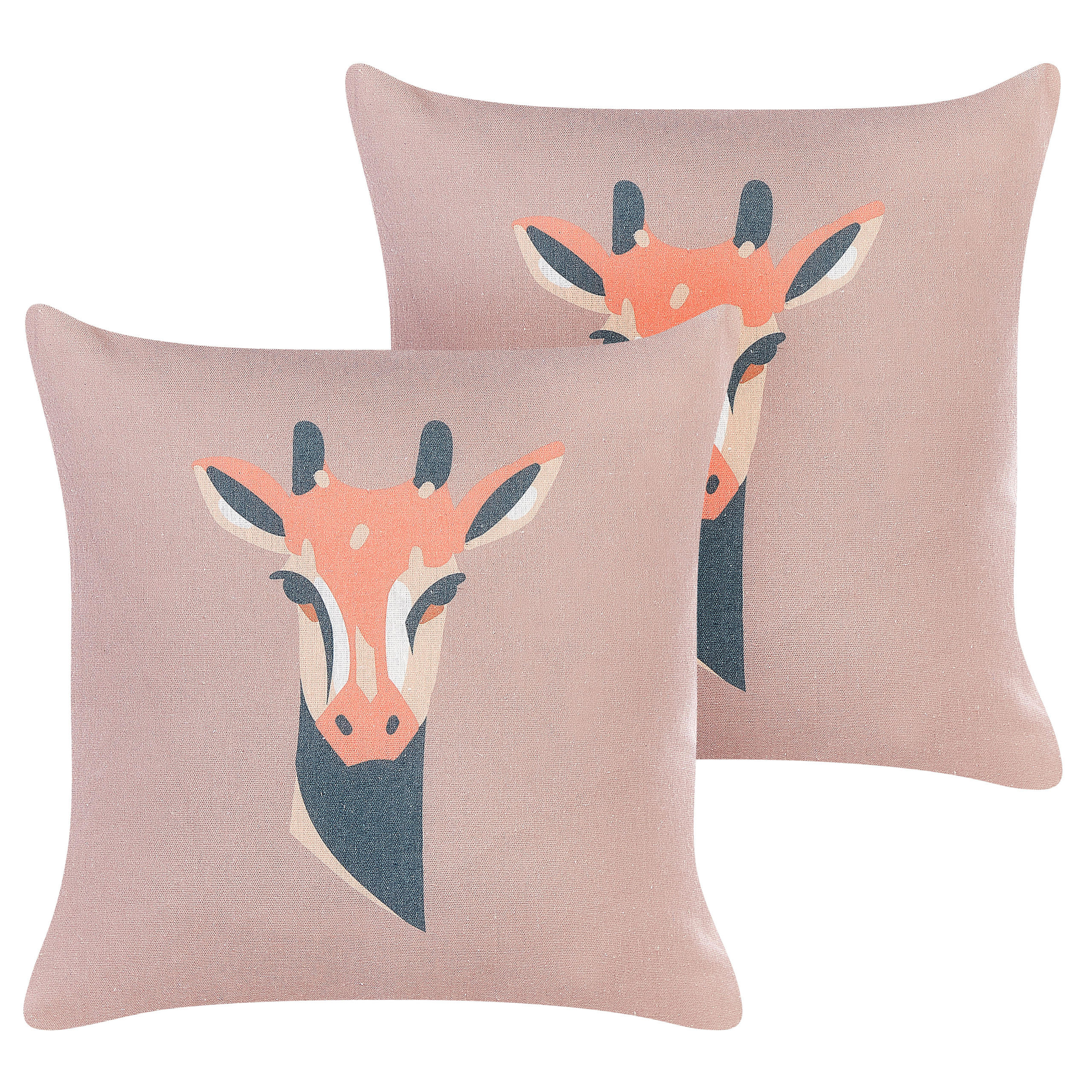 DEKOKISSEN 2er-Set Rosa 45/45 cm Candelabra - Pink, Textil (45/45cm) - Beliani