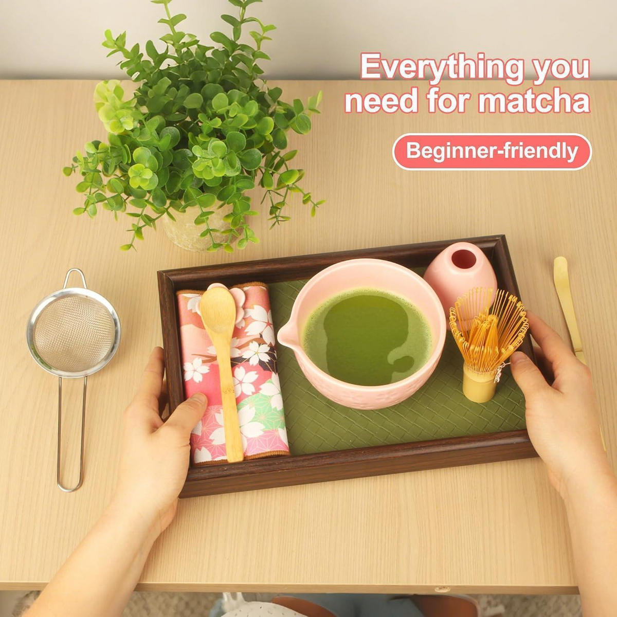 MATCHA Set 8-teilig Rosa Keramik Bambus - Rosa, Keramik (20.5/10.8/30cm)