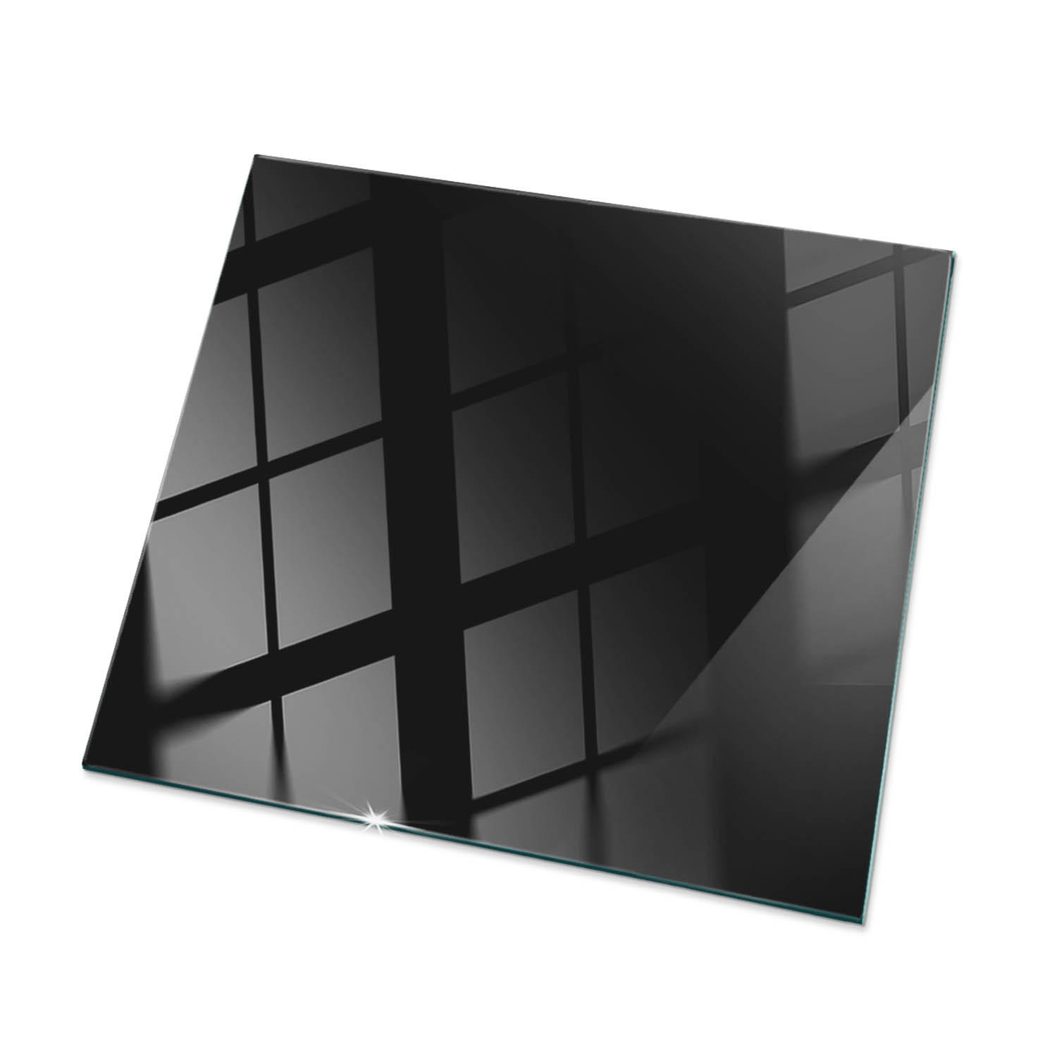 TISCHPLATTE 50x50 cm Glatte Schwarze Oberfläche - Schwarz Hochglanz/Schwarz, Glas (50/50/0.4cm) - TULUP