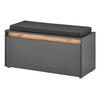 GARDEROBENBANK grau matt, Eiche Wotan 100 cm, Sitzbank inklusive Sitzkissen - Silberfarben/Eiche Wotan, Holzwerkstoff/Kunststoff (100/45/40cm) - Furn.Design