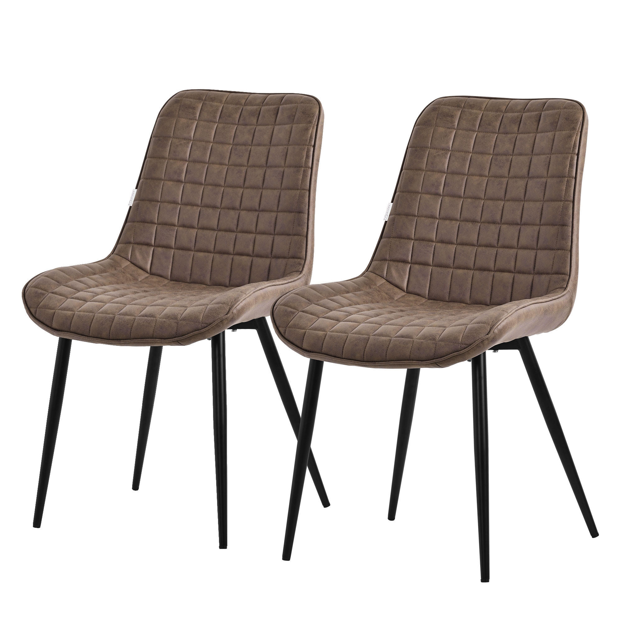 ESSZIMMERSTUHL Braun 2er Set - Dunkelbraun, Metall (52/89/60cm) - ML-DESIGN