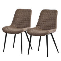 ESSZIMMERSTUHL Braun 2er Set - Dunkelbraun, Metall (52/89/60cm) - ML-DESIGN