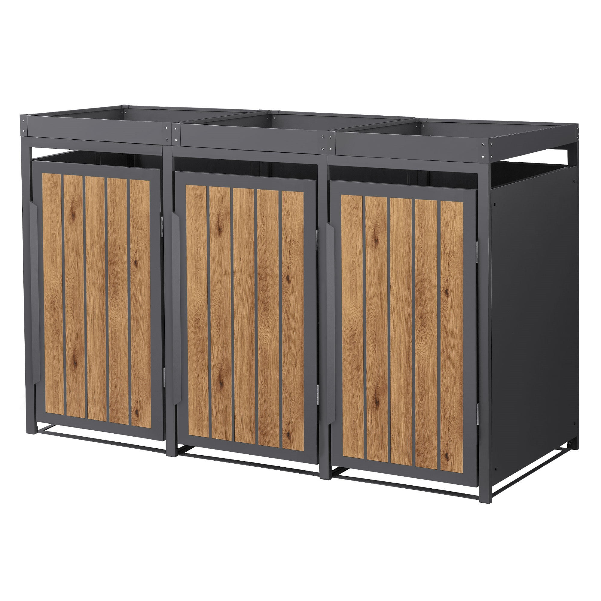 Ml-Design Mülltonnenbox Hellbraun 80x124x196 cm