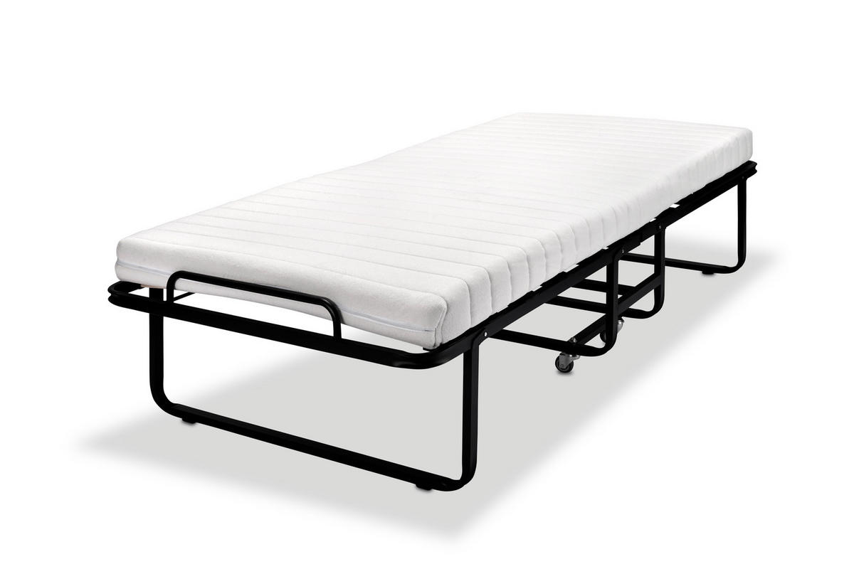 GÄSTEBETT GB210 - 80 x 200 cm cm stabiles Klappbett - Schwarz, Holz/Metall (80/200cm) - BED BOX
