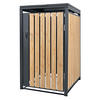 MÜLLTONNENBOX 1er Anthrazit-Lärchenoptik - Naturfarben, Metall (80/116.3/68cm) - ML-DESIGN