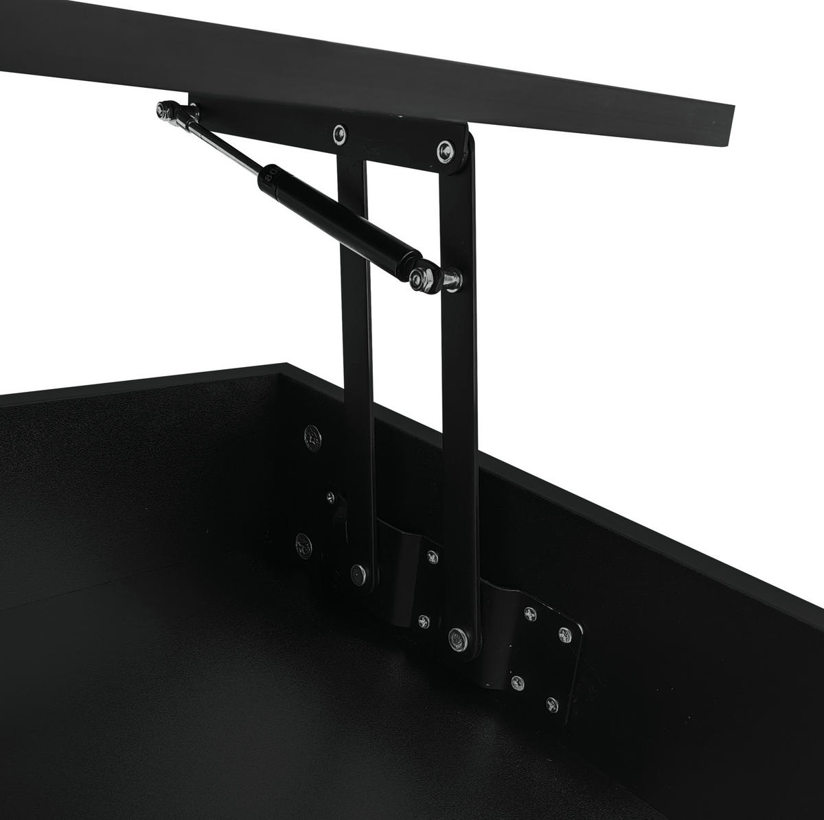COUCHTISCH 100/50/44 cm mit LED-Beleuchtung und höhenverstellbarer Tischplatte - Weiß, Holzwerkstoff (100/50/44cm) - Flora Grace