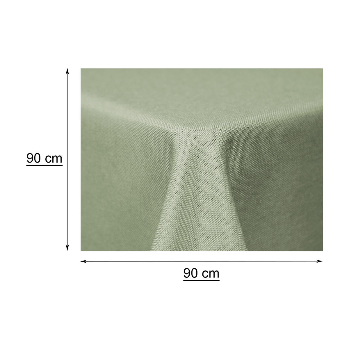 TISCHDECKE Leinenoptik 90/90 cm eckig hellgrün - Hellgrün, Kunststoff (90/90cm) - TiborTex