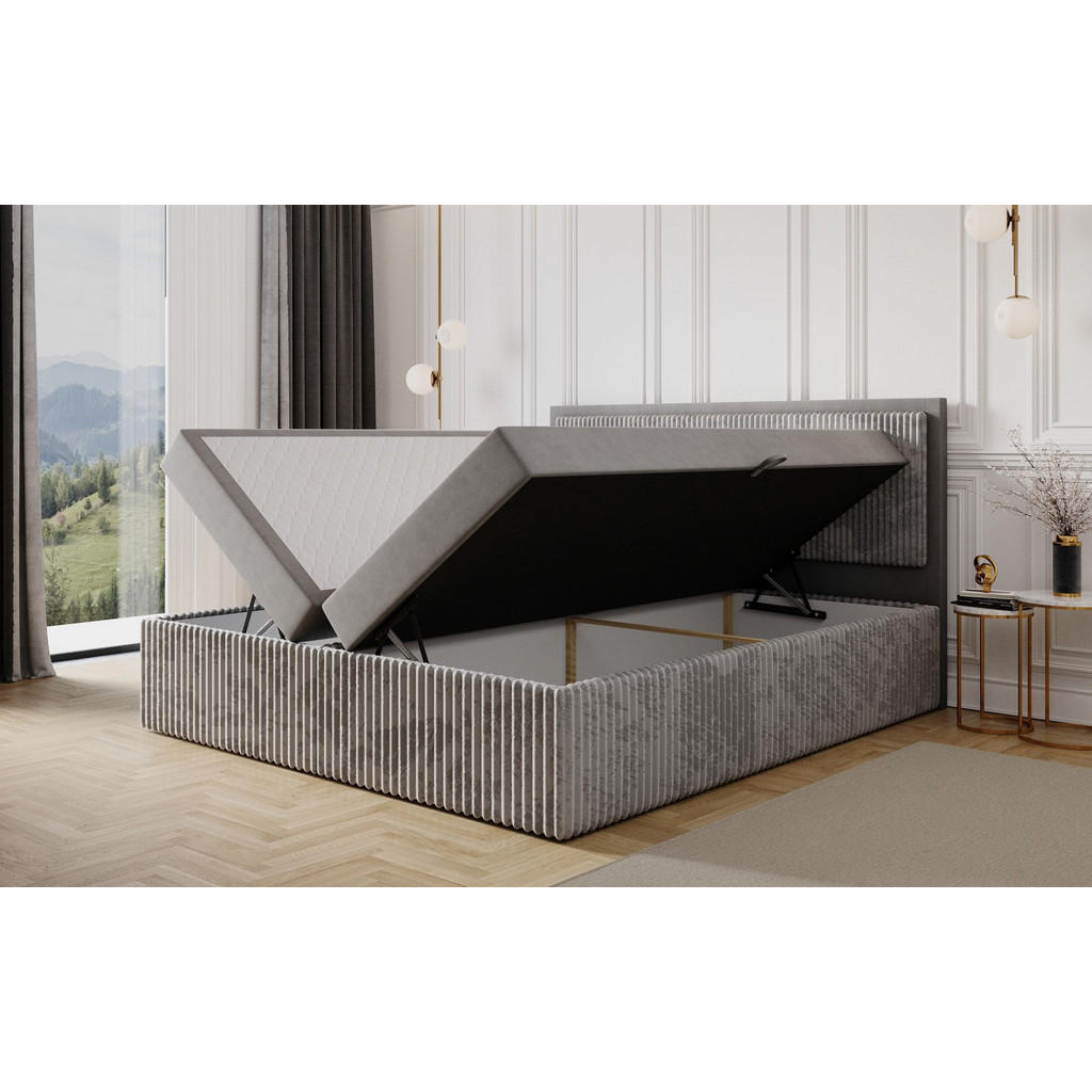 Thumbnail - Fun Möbel Boxbett, Braun, Textil, 180x220 cm, Schlafzimmer, Betten, Boxspringbetten