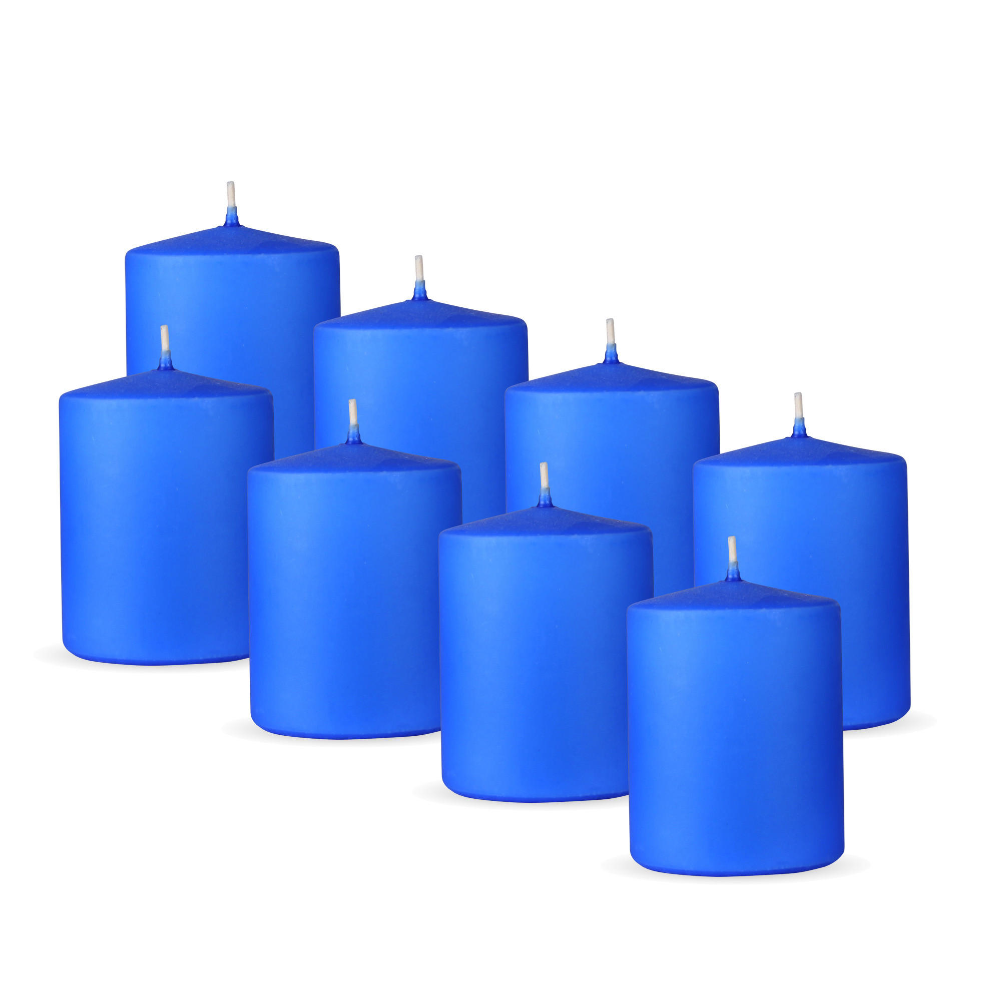 STUMPENKERZEN 8er Pack "Dunkelblau", Größe Ø7cm x Höhe: 8 cm - Dunkelblau, Naturmaterialien (7/8cm) - Bestlivings