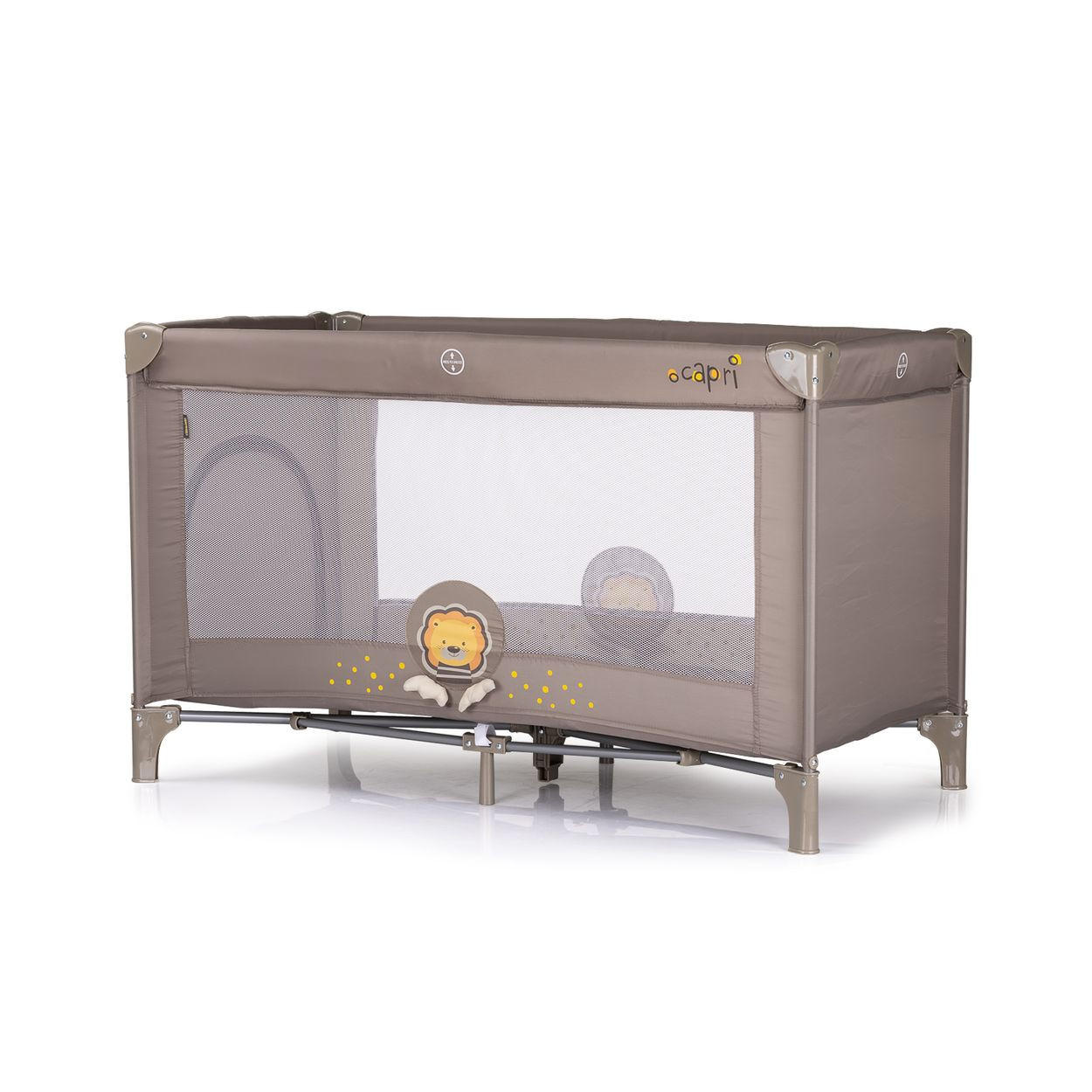 REISEBETT Capri beige/orange Reisebett, Faltmatratze, Tragetasche, große Seitentasche - Beige, Kunststoff (60/120cm) - Chipolino