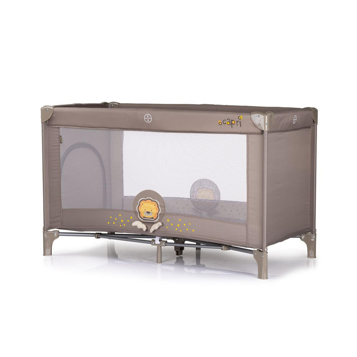 REISEBETT Capri beige/orange Reisebett, Faltmatratze, Tragetasche, große Seitentasche - Beige, Kunststoff (60/120cm) - Chipolino