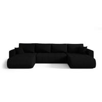 WOHNLANDSCHAFT Camila In Wind - Schwarz, Holzwerkstoff/Textil (384/85/175cm) - Fun Möbel