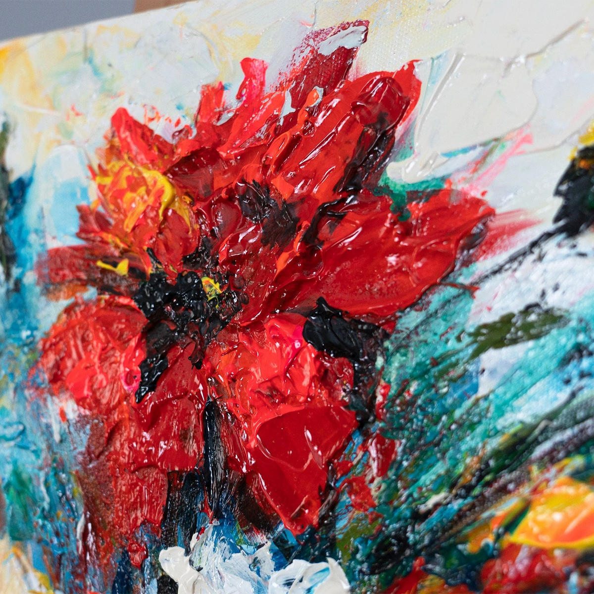 GEMÄLDE Florale Inspiration auf Keilrahmen 115x50 cm - Multicolor, Holz (115/50cm) - YS-art gallery