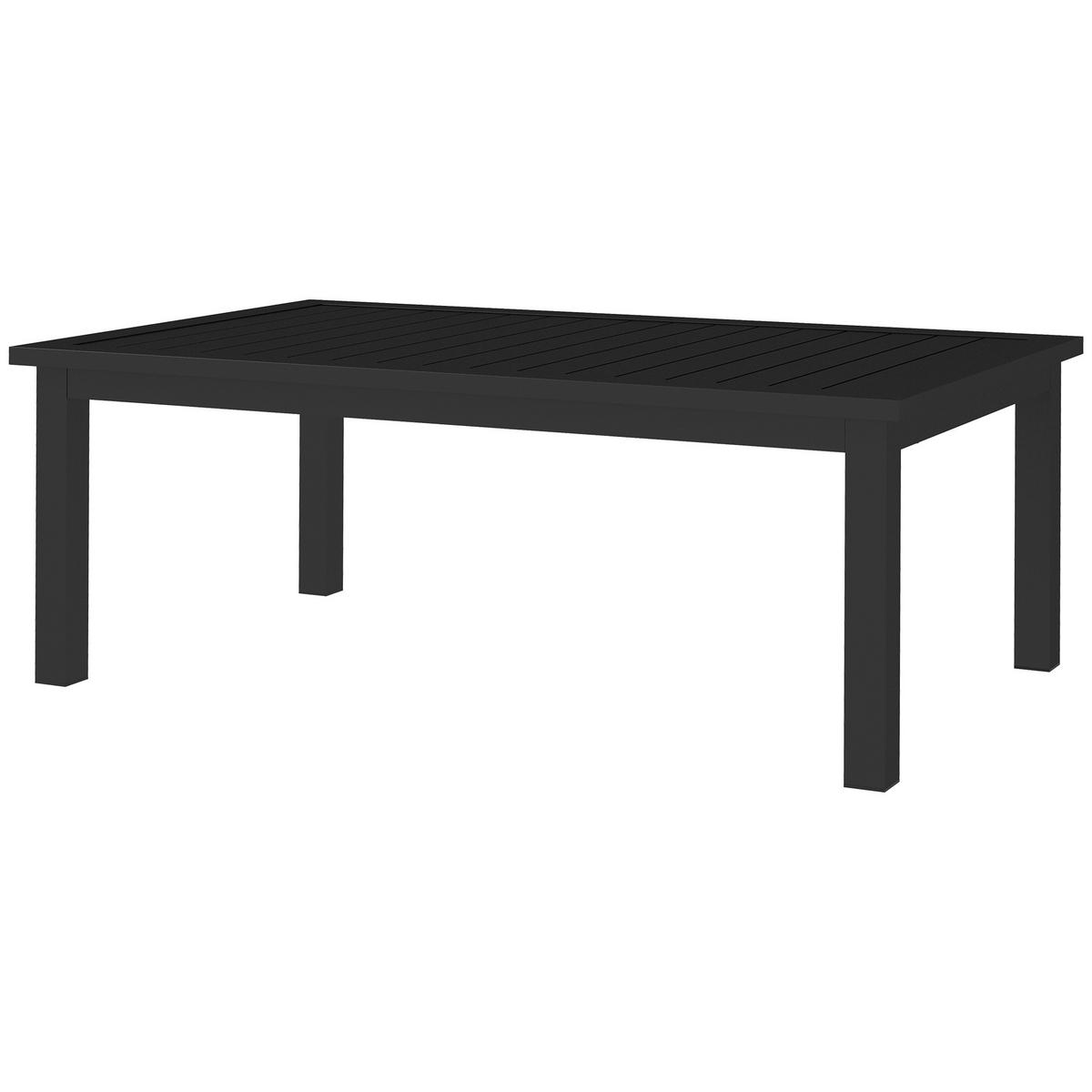 GARTENBEISTELLTISCH DE-14092 Aluminium mit Lattenrost 100x60 cm Schwarz - Schwarz, Metall (100/60/37cm) - ComfortXL