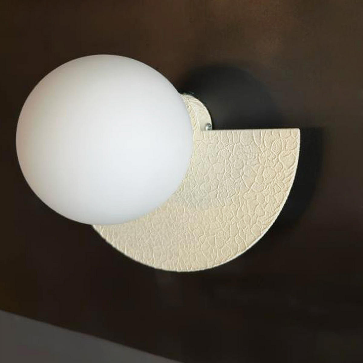 WANDLEUCHTE Innen Vintage 20/13 cm - Creme, Glas/Metall (20/17/13cm) - Bamyum