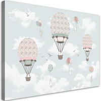 WANDBILD bunte ballon tiere kinder - Grau, Textil (60/40cm) - Feeby