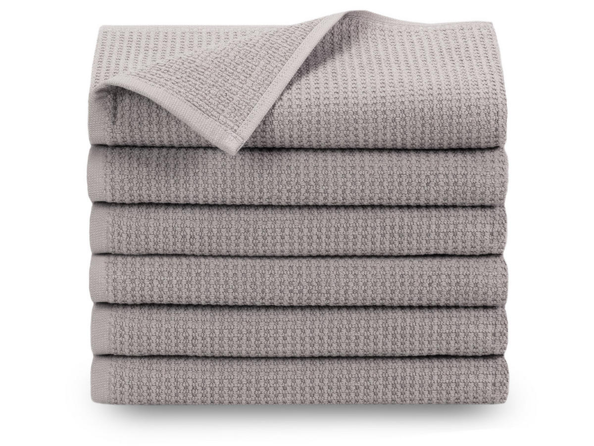 HANDTÜCHER, 6er-Set, 50x70 cm, 100% Baumwolle, Grau - Grau, Textil (50/70cm) - Zollner