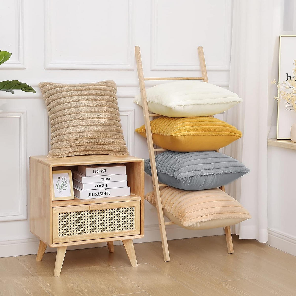 KISSENHÜLLE Velvety 45/45 cm，2er-Set - Beige, Textil (45/45cm) - Kaket