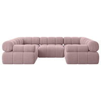 WOHNLANDSCHAFT modulares Sofa Birno-U1 - 285x190x70 cm Rosa Cord - Rosa, Holzwerkstoff/Textil (285/70/190cm) - ALTDECOR
