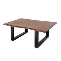 COUCHTISCH INSA - Schwarz/Braun, Holz/Metall (70/100/43cm) - SAM