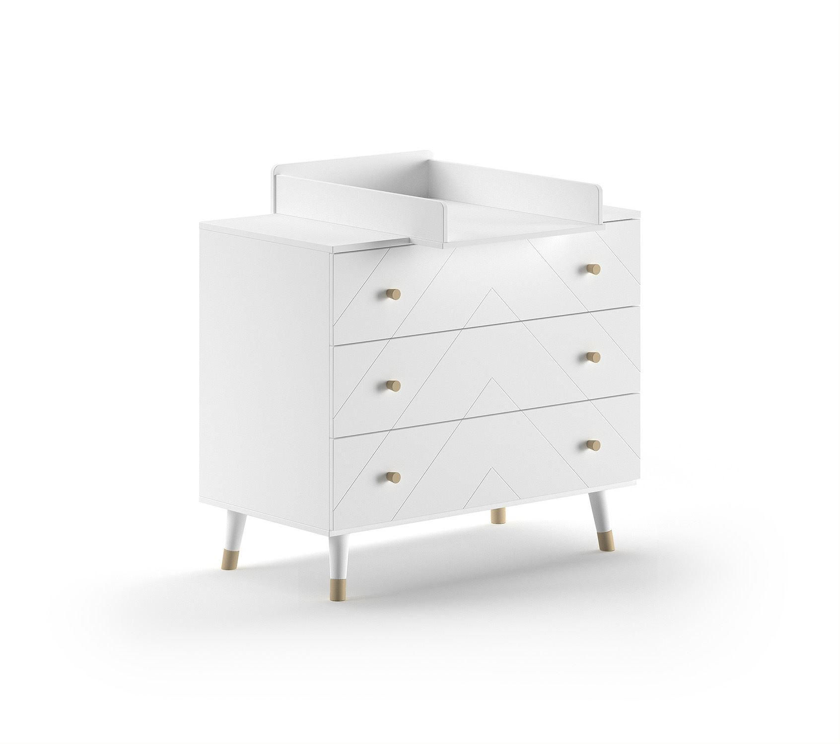 WICKELKOMMODE Kamillah 100x89x57 aus MDF in Satin Weiß - Weiß, Holzwerkstoff (100/89/57cm) - 58aufmkessel