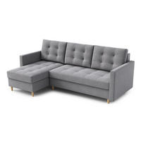 ECKSOFA DIVO 224x103 cm, Schlaffunktion, Grau, Links - Grau, Holz/Textil (144/224cm) - DomoHome
