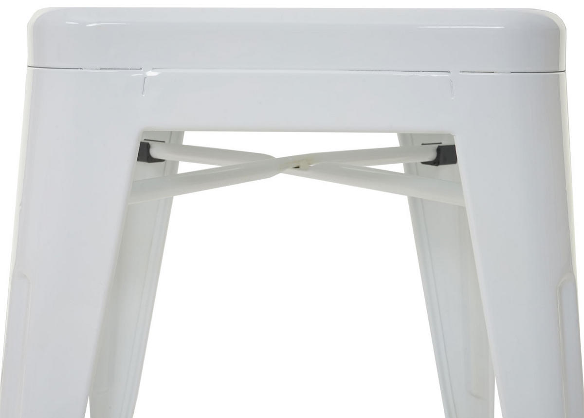 HOCKER METALL Reinweiß - Weiß, Metall (39/46/39cm) - MCW