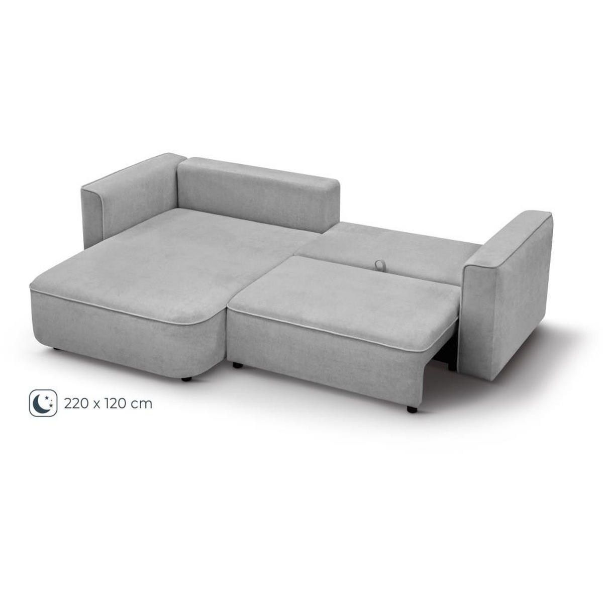 ECKSCHLAFSOFA Carlos hellgrau - Hellgrau/Schwarz, Kunststoff/Textil (265/170cm) - Beautysofa