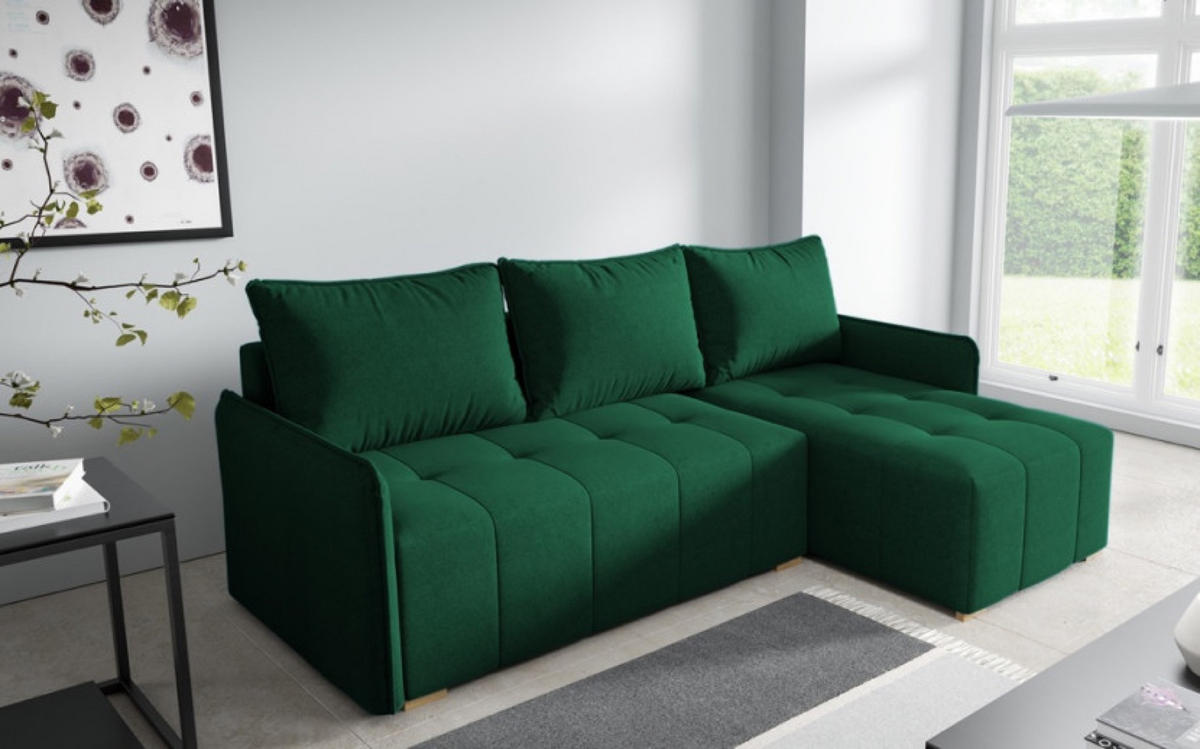 ECKSOFA Grün GREND Rechts - Grün, Textil (210/140cm) - Sepro Meble