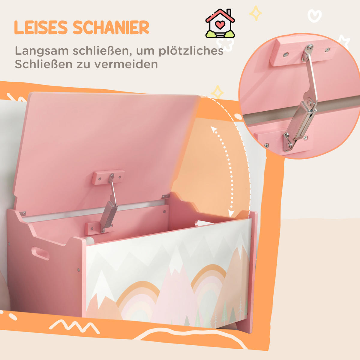 SPIELZEUGKISTE DE-09566 Rosa - Pink, Holzwerkstoff (37/60cm) - ComfortXL