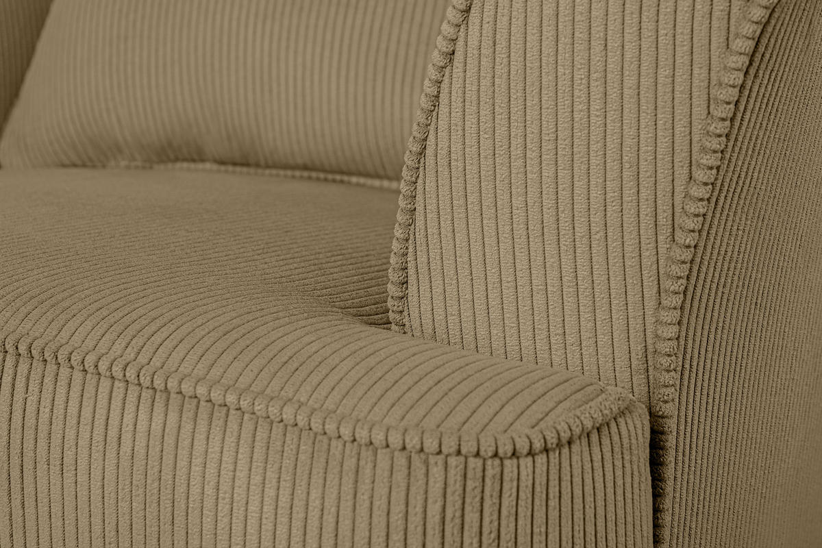 OHRENSESSEL STRALIS inklusive dekorativem Kissen, creme - Creme/Braun, Textil (82/108/80cm) - KONSIMO®