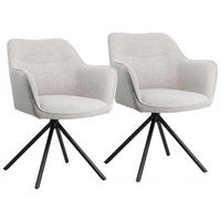 STÜHLE Danna Grau 2er-Set - Grau, Textil (58/80.5/59cm) - Happy Garden