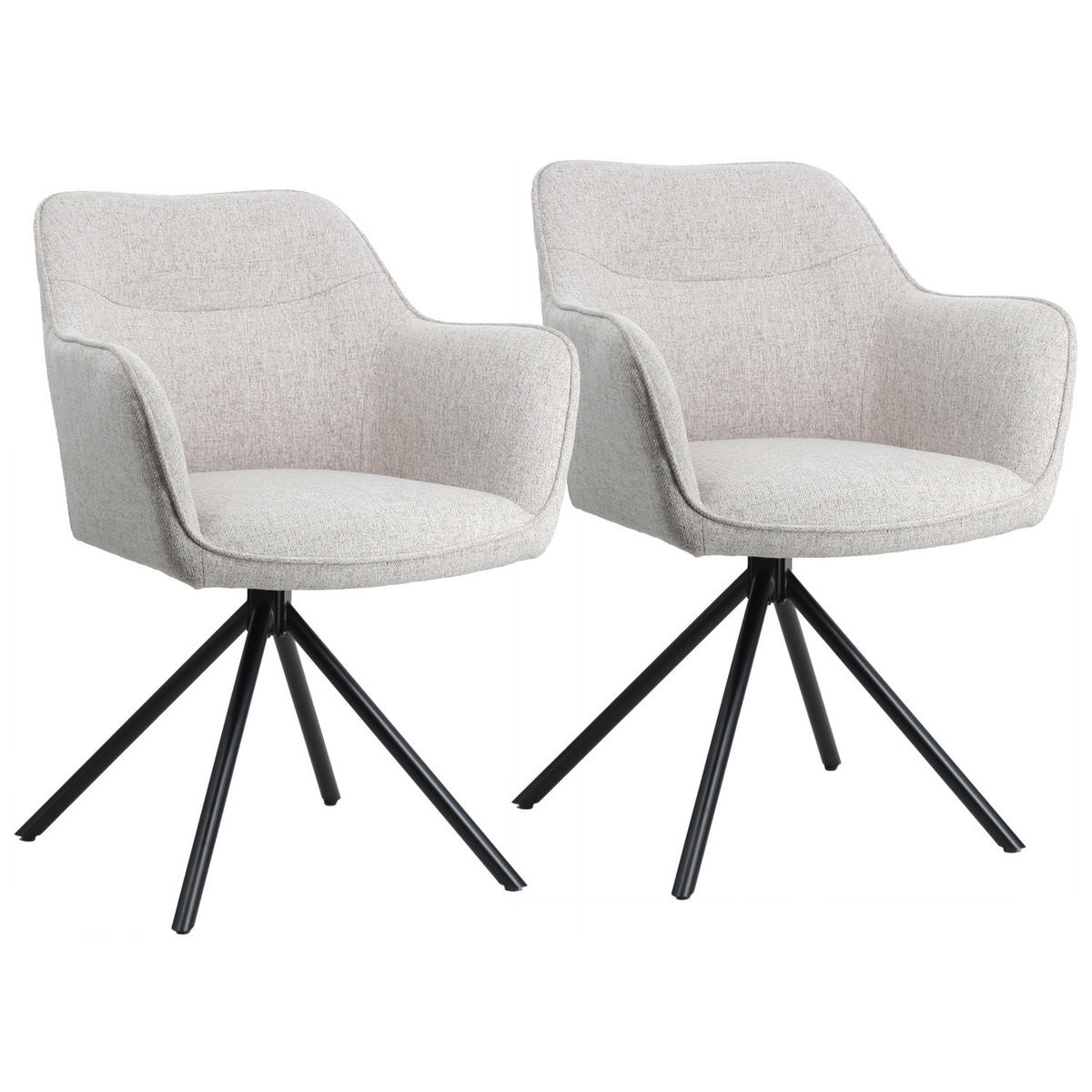 STÜHLE Danna Grau 2er-Set - Grau, Textil (58/80.5/59cm) - Happy Garden