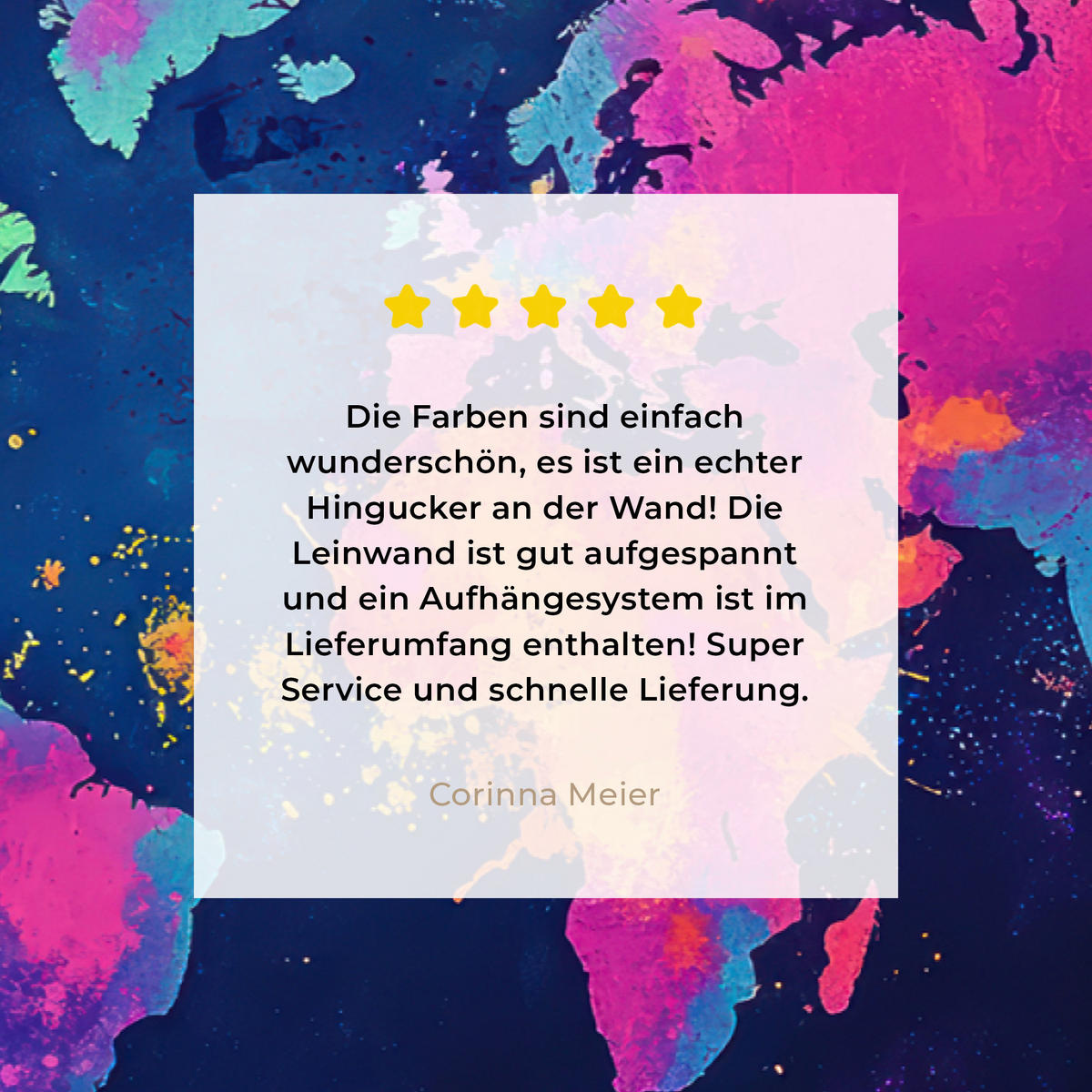 LEINWANDBILD Weltkarte - Bunt - Graffiti 30x20 cm - Multicolor, Textil (30/20cm) - MuchoWow