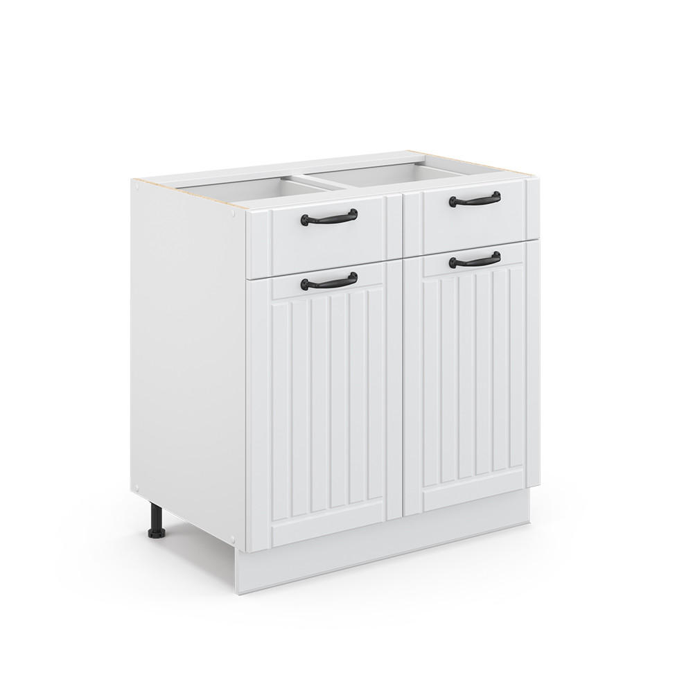 BADEZIMMERSCHRANK Fame-Line Weiß Landhaus 80 x 82 cm ohne AP - Weiß, Holzwerkstoff (80/82/51.6cm) - Vicco