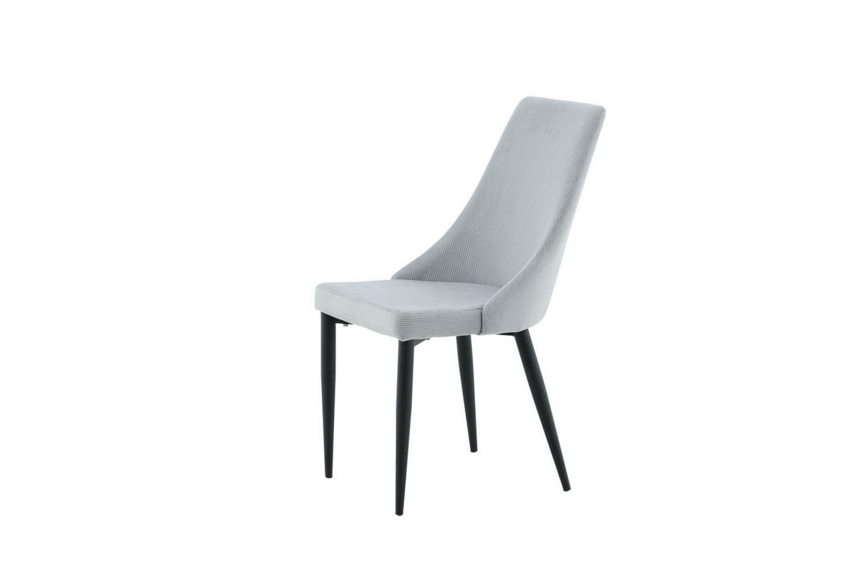 STUH Samt hellgrau, schwarz - Hellgrau, Holzwerkstoff (47/91/63cm) - ebuy24