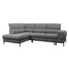 ECKSOFA Clinton, Seite: Links - Schwarz/Grau, Holz/Kunststoff (253/174cm) - MIRJAN24